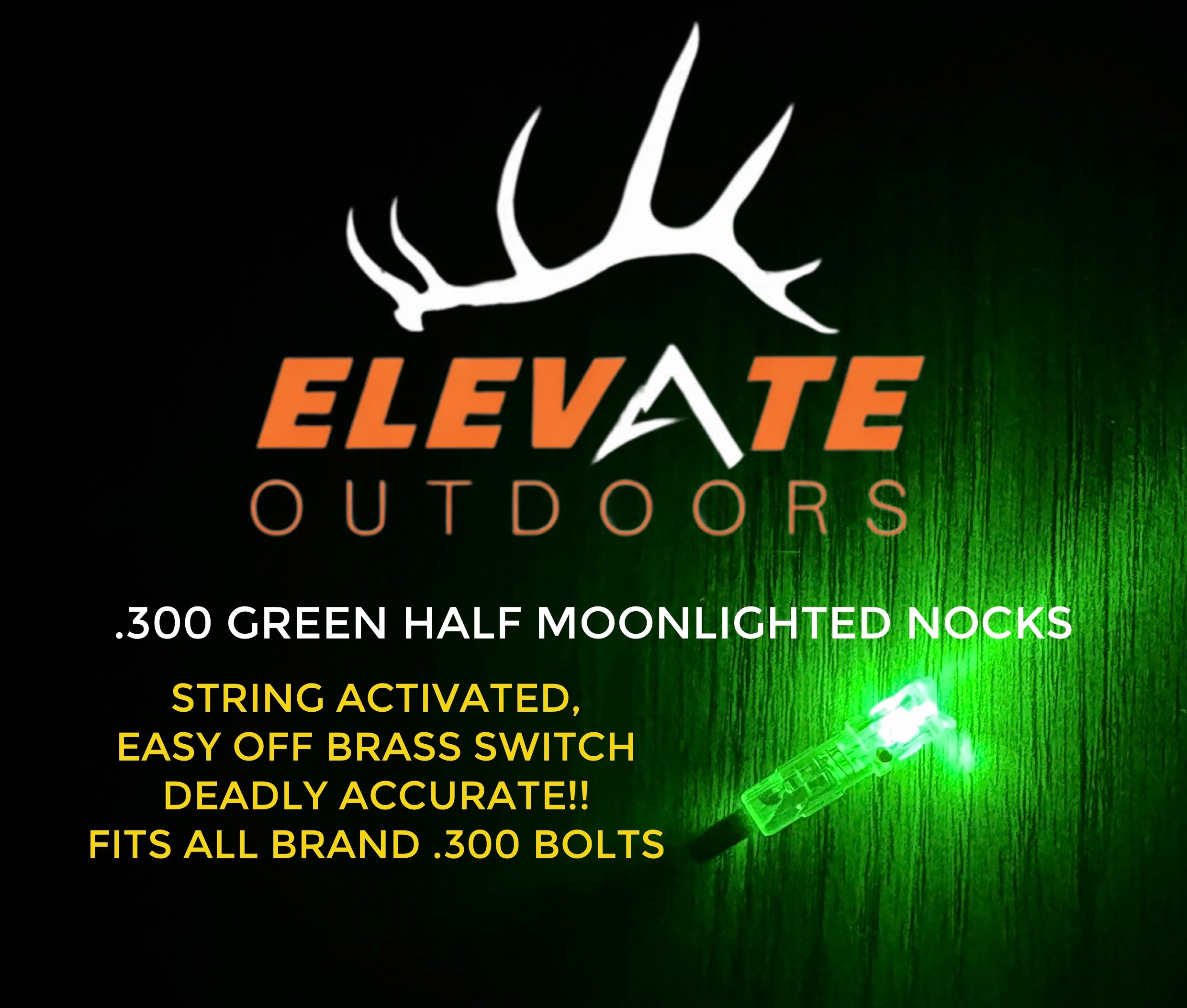 Elevate .300 Green Crossbow Bolt Lighted Nocks 3 Pk